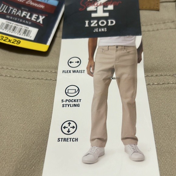 Izod Other - NWT Izod jeans pants knit denim stretch regular fit ultra flex waistband 32x29